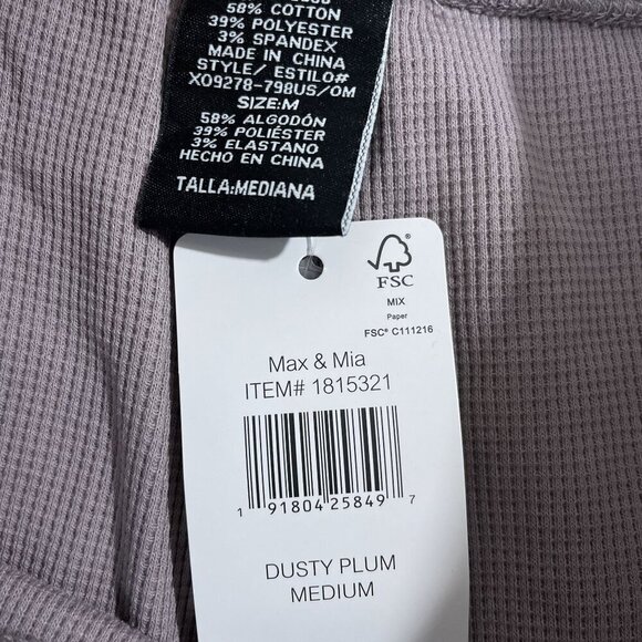 NEW Max & Mia Women's M Dusty Plum Jogger Pants Medium Cotton Blend Stretch - Picture 5 of 7